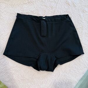 PINK Victoria's Secret Black Ribbed High-Waist Bike Shorts